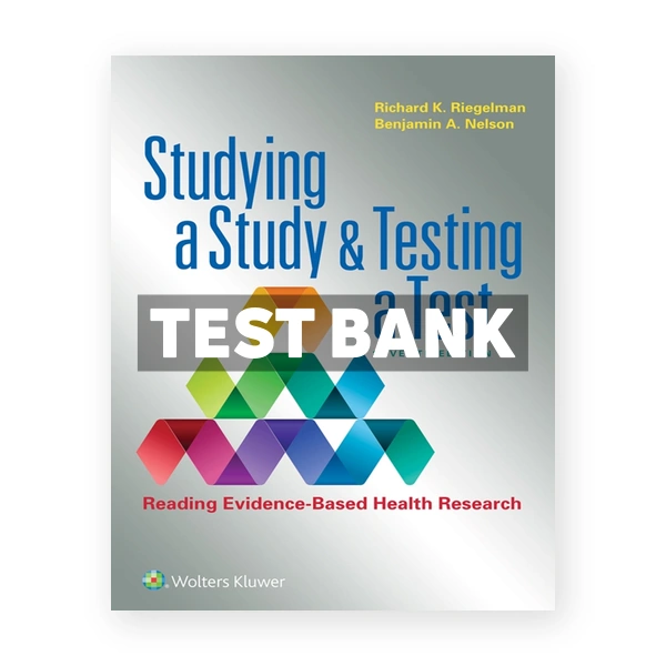 Studying a Study and Testing a Test 7th edition Riegelman Test Bank